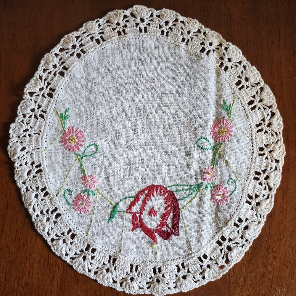 Vintage Embroidered Doily